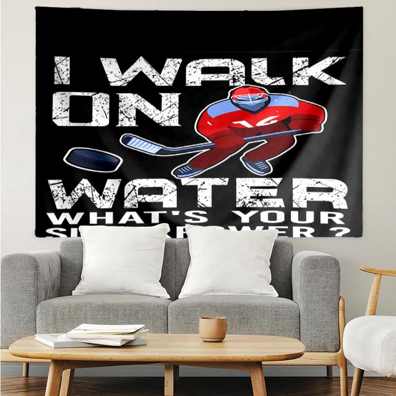ice-hockey Print Tapestry, Backdrop, Easy Setup, Ideal for Bedroom, Office & Living Room, with Aesthetic Wall Hanging Decor.