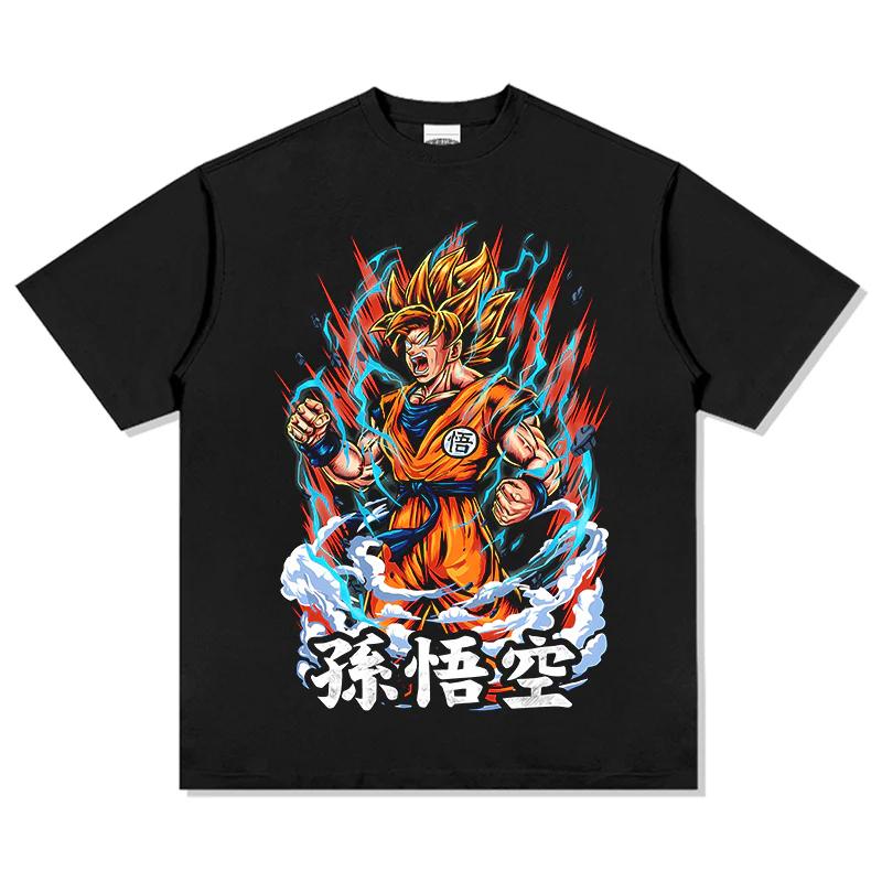 Super Saiyan Power Dragon Ball Goku TShirt Epic Battle Printed Crew Neck Soft Cotton Trendy High Street Fashion Casual Tops S