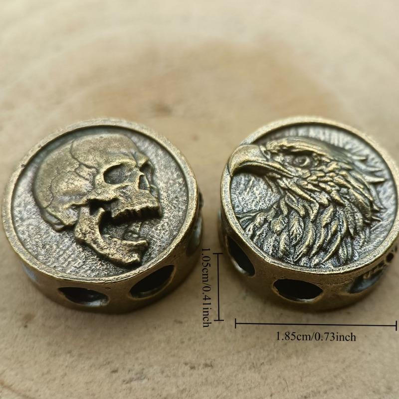 Relief Eagle Brass Knife Beads Punk Outdoor DIY Woven Lanyard Pendant Retro Umbrella Rope Bracelets Accessories