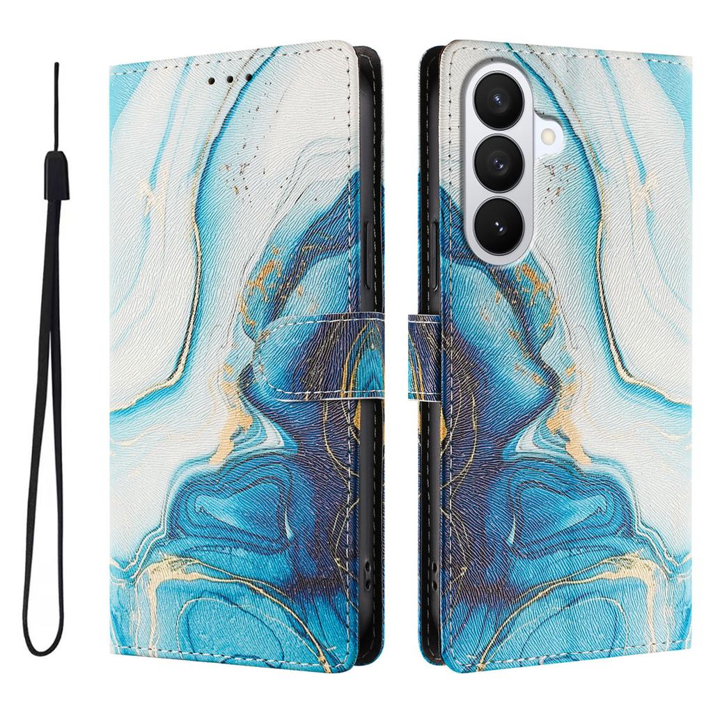 For Samsung Galaxy S26/S26 Pro Case Pattern Print PU Leather Wallet Phone Cover with Wrist Strap