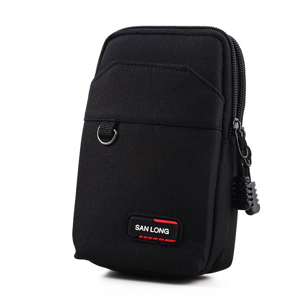 Nylon Colth Single/Double Layer Mobile Phone Bags Waist Fanny Pack Belt Waist Bag Men Phone Pouch