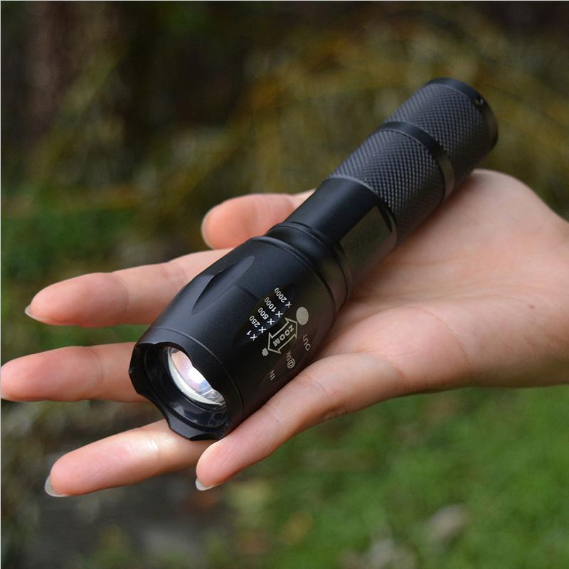 LED Powerful Flashlight Waterproof Lantern Torch Use 18650 Rechargeable Battery Portable Camping Flashlight