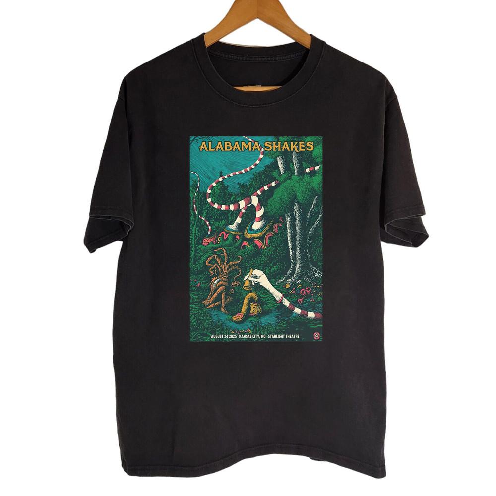 Alabama Shakes August 24 2025 Kansas City MO Tour Poster Shirt DM398 Unisex T-Shirt M