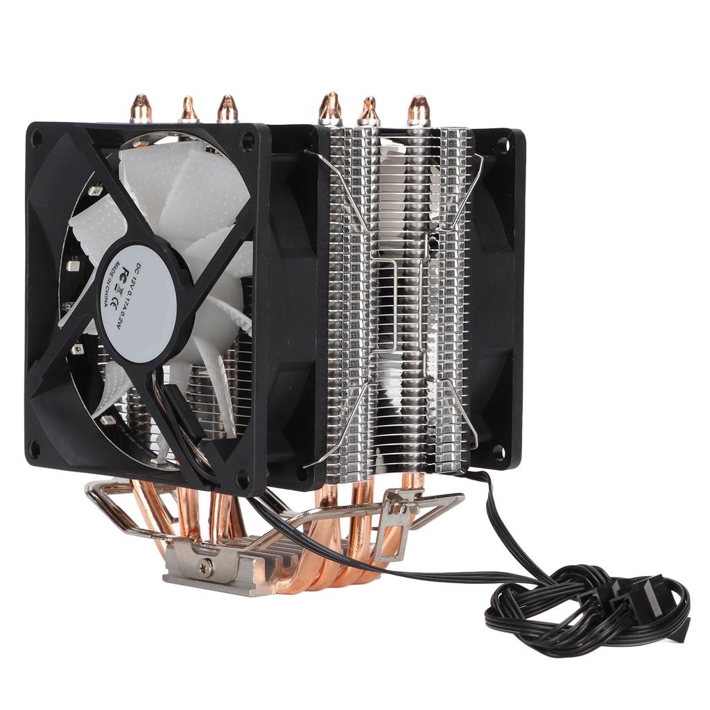 CPU Fan Direct Contact Technology RGB Lighting Low Noise Computer Cooler for Intel LGA 775 for Core2DUODual Fan