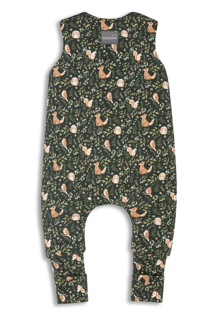 Doppelseitiger Schlafsack mit Beinen XS (6-12 Monate) Grüner Wald