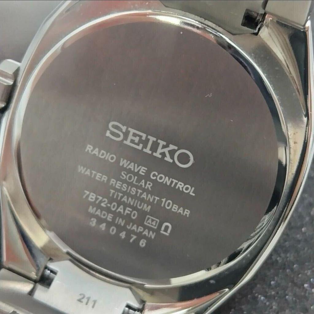 Used (0317x1) Beautiful Condition SEIKO ASTRON 7B72-0AF0 Radio Solar Watch Date Men's Working Condition