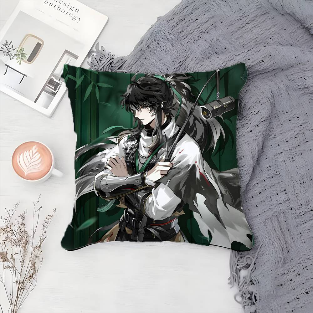 Cool Qiuyuan W-Wuthering Waves-MT Pillow Case Printing Pillowcase Living Room Sofa Cushion Cover Bedroom Room Decor