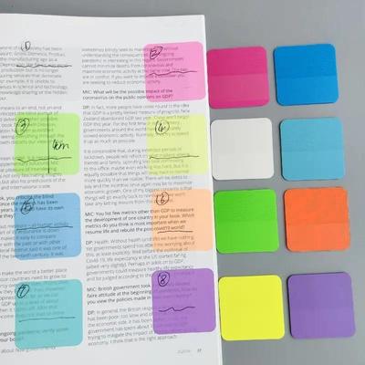 Bunte Registerreiter: Formstanz-Haftnotizen, Transparentes PET, Fluoreszierend, Klein Rund, Wiederverwendbare Sticker, Set mit 160 Blatt