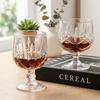 OLOEY Short Stem Lotus Pattern Brandy & Whiskey Glass Set