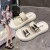 Fashion Buckle Outer Wear Beach Sandals Platform Slippers Outer Wear Women's Summer and Autumn New