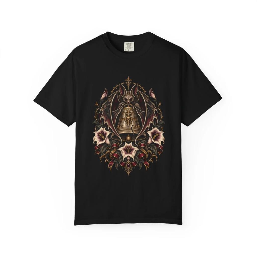 Midnight Bell Gothic Animal T-Shirt Black Front Print Comfort Colors 1717