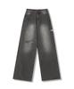 VIVACIOUS Cut-Off Wide Denim Pants Light Blue