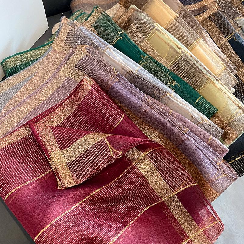 2023 Korean Fashion Striped Silk-Style Winter Shawl & Neck Warmer for Women