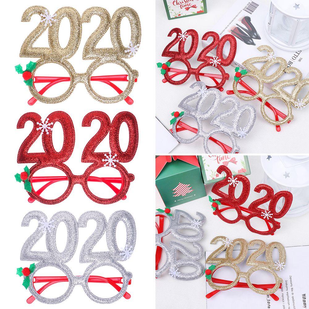 

1Pc Party Supplies Gift Plastic 2020 New Year Christmas Decor Glasses Frame Kids Toy