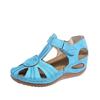 Summer New Women's Plus Size Hollow Out Sandals Stitched Wedge Heel Hollow Casual Shoes