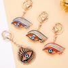 Large Evil Eye Metal Keyring with Inlaid Diamonds: European & American Palm Eye Bag Charm Pendant
