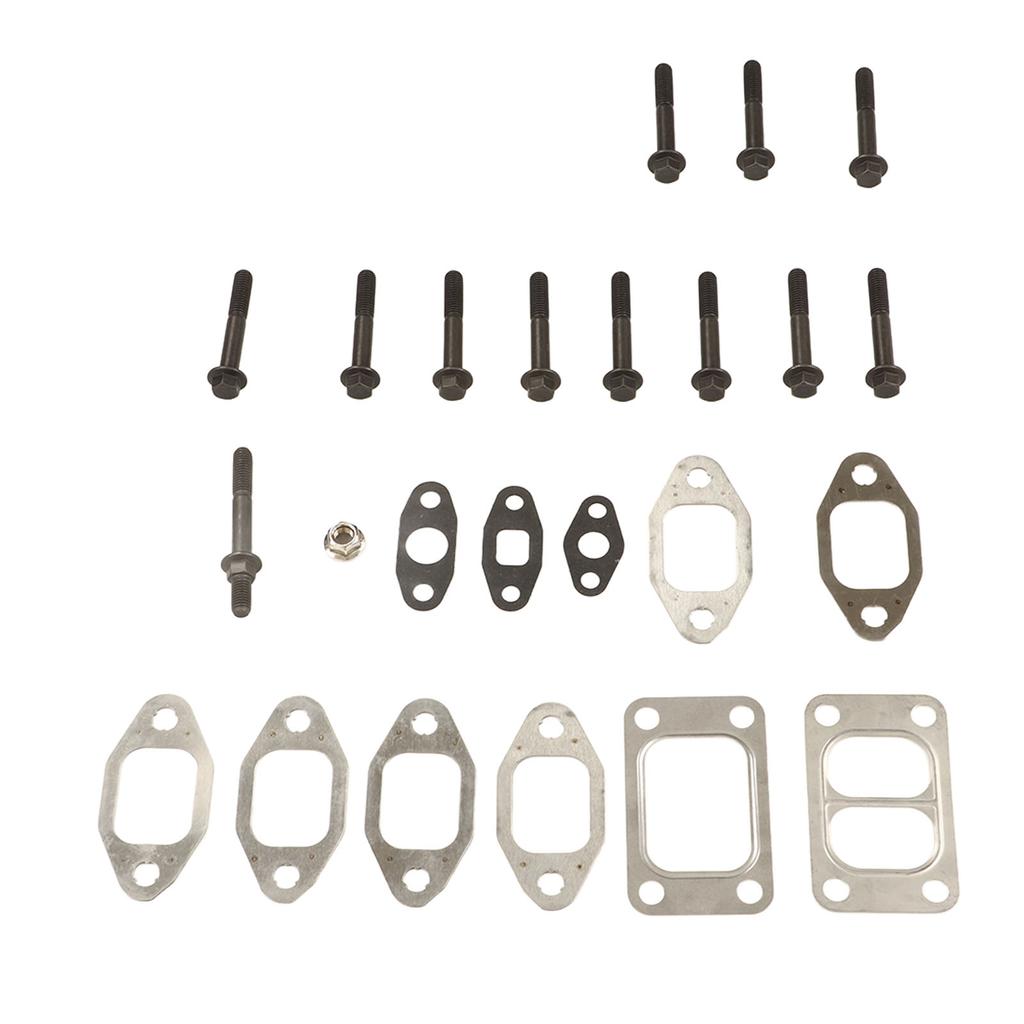 24pcs Exhaust Manifold Bolt Gasket Kit Metal Alloy Replacement for Dodge for Cummins 5.9L 12V