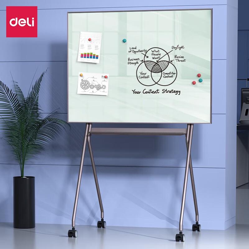 Deli Movable Magnetic Tempered Glass Whiteboard