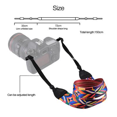 Retro styl Double Cotton Yard Barevný vzor Ramenní popruh na krk Popruh na fotoaparát Tašky na zápěstí
