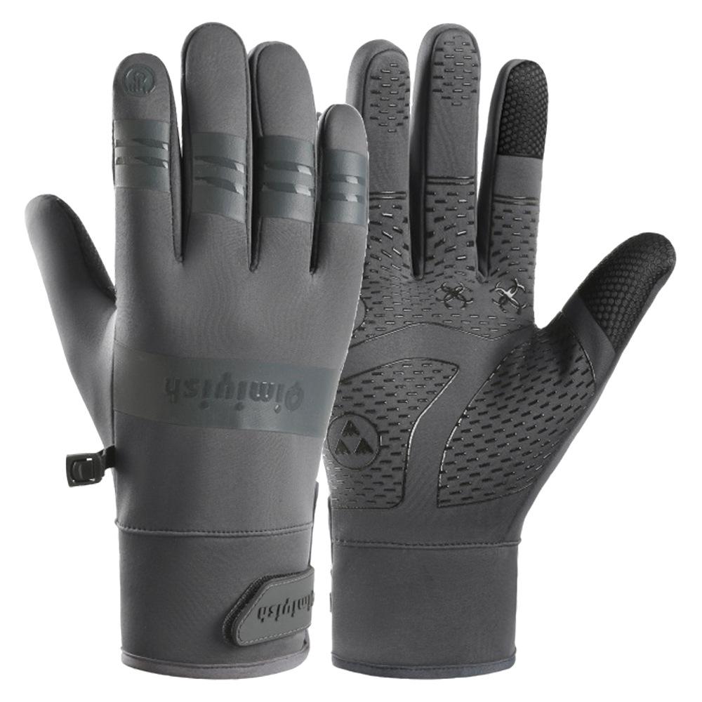 Men's and Women's Windproof Cycling Gloves: Water-Repellent, Non-Slip, Touchscreen, Fleece-Lined for Winter Warmth.