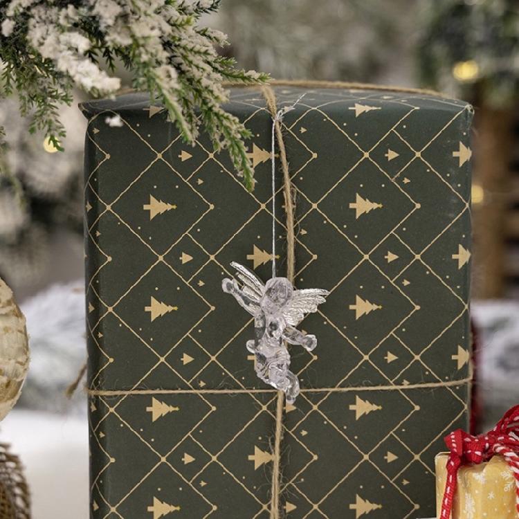 4pcs Christmas Angelic Decorations Acrylic Angelic Hanging Decorations for Festival Season Christmas Embellishment