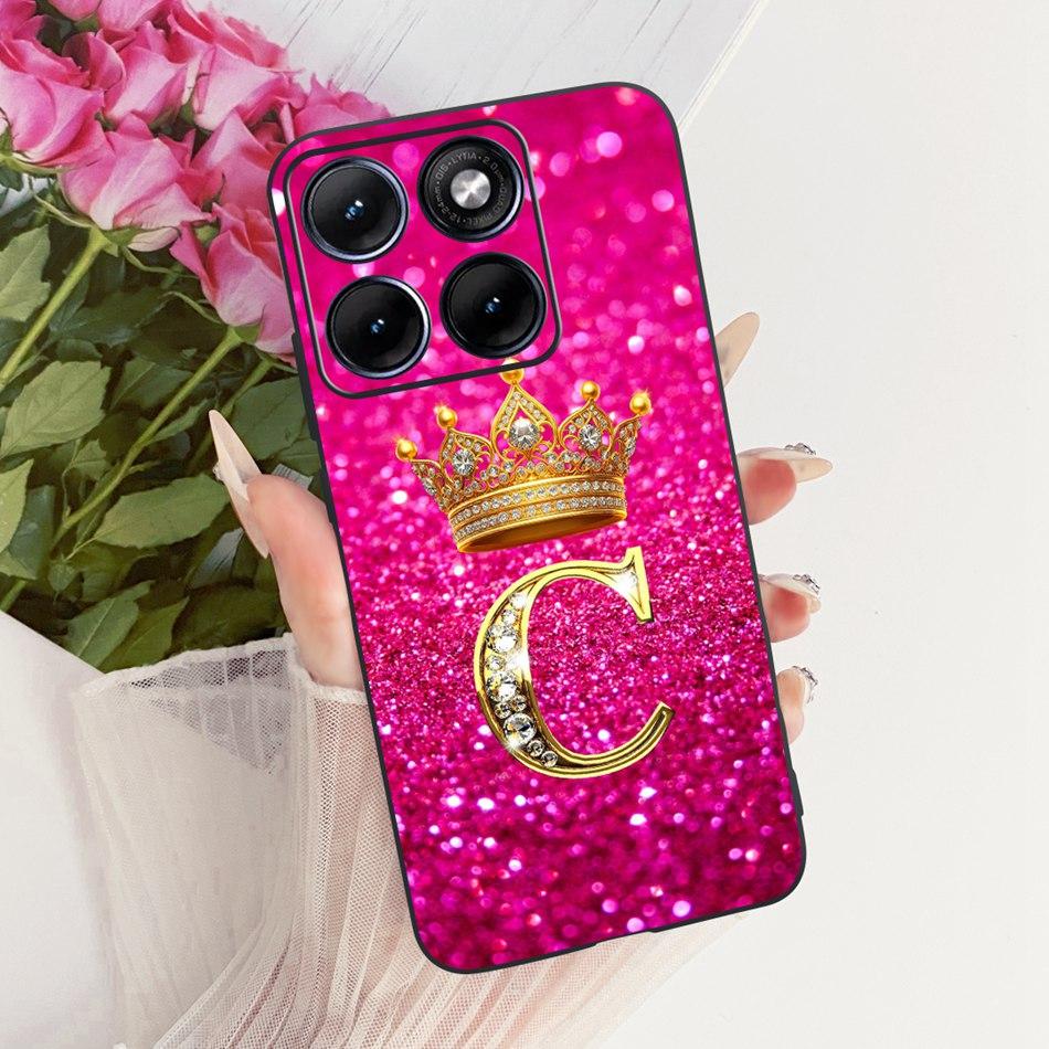 For Motorola Edge 70 Fusion 2026 Crown Letter Phone Case For Motorola Edge70 Fusion 5G XT2605 Black Silicone Soft Cases Bumpers