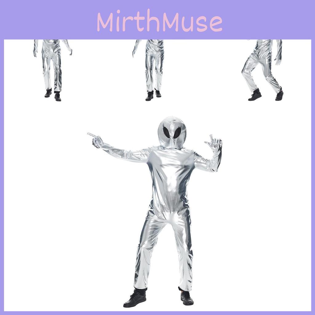 Halloween Extraterrestrial Stage Costume With Polyester Material And Humorous Ufo Design For Adults And Kids