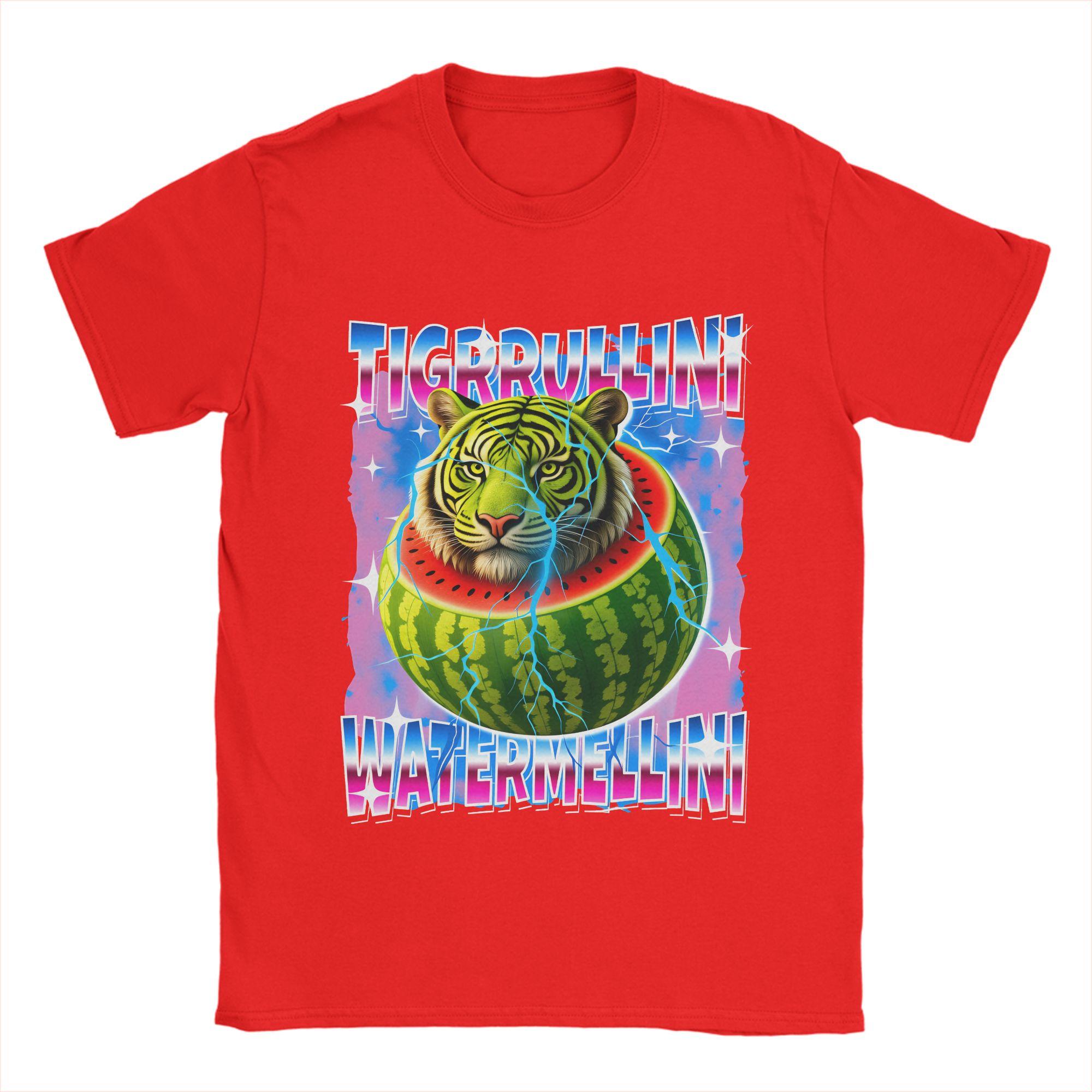 

Tigrullini Watermellini Italian Brainrot Meme T Shirts Mens 100 Cotton Crew Neck Tees Short Sleeve Tops New Arrival S