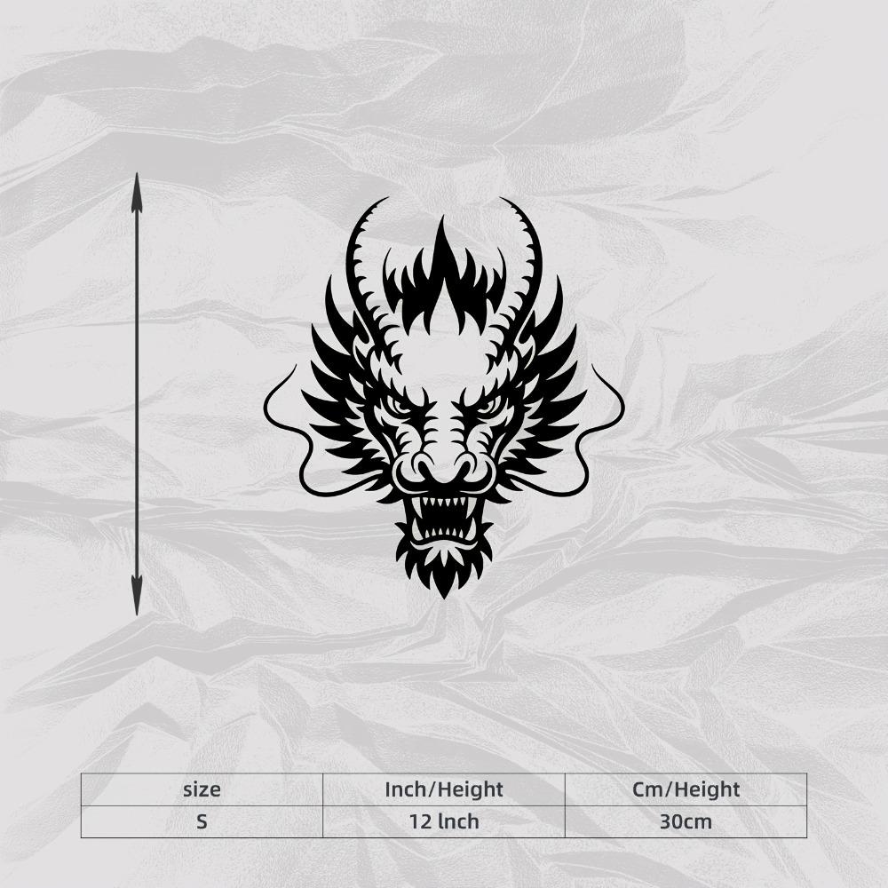 

Dragon Head Metal Wall Art Fierce Iron Sculpture Rust Resistant Mythical Creature Wall Mounted Fence Living Room Decor New Year Halloween Gift S/30cm/12inch