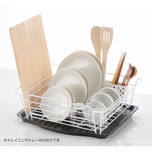 Richell Lacool Dish Drainer, White, Large, Antibacterial