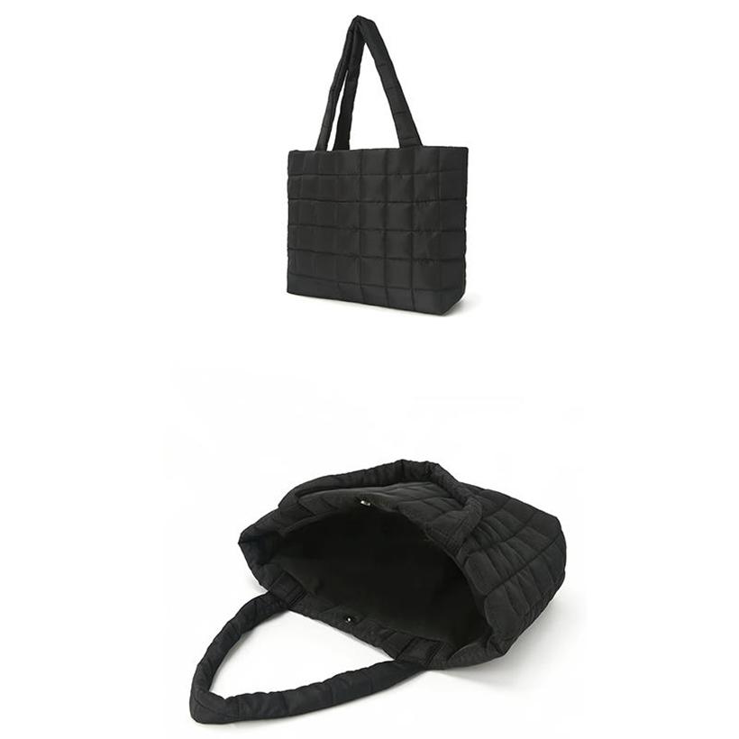 Minimalist Quilted Puffy Tote Bag Large Capacity Crossbody Bag Trendy Padded Shoulder Bag for Women Handbag for Daily Commute