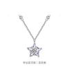 Silver Star Necklace for Women - Shiny Zircon Star Pendant Chain