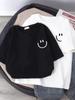 Summer Smiling Face Print Children's T-shirt Short-sleeved Pure Cotton Loose Basic Versatile Base Cool Simple Kid Girl Tees Tops