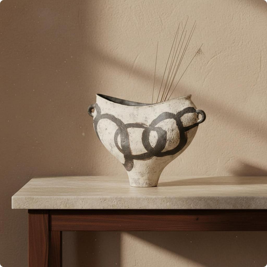 Vase Chinese Hand-Painted Artistic Design for Living Room, Entryway,