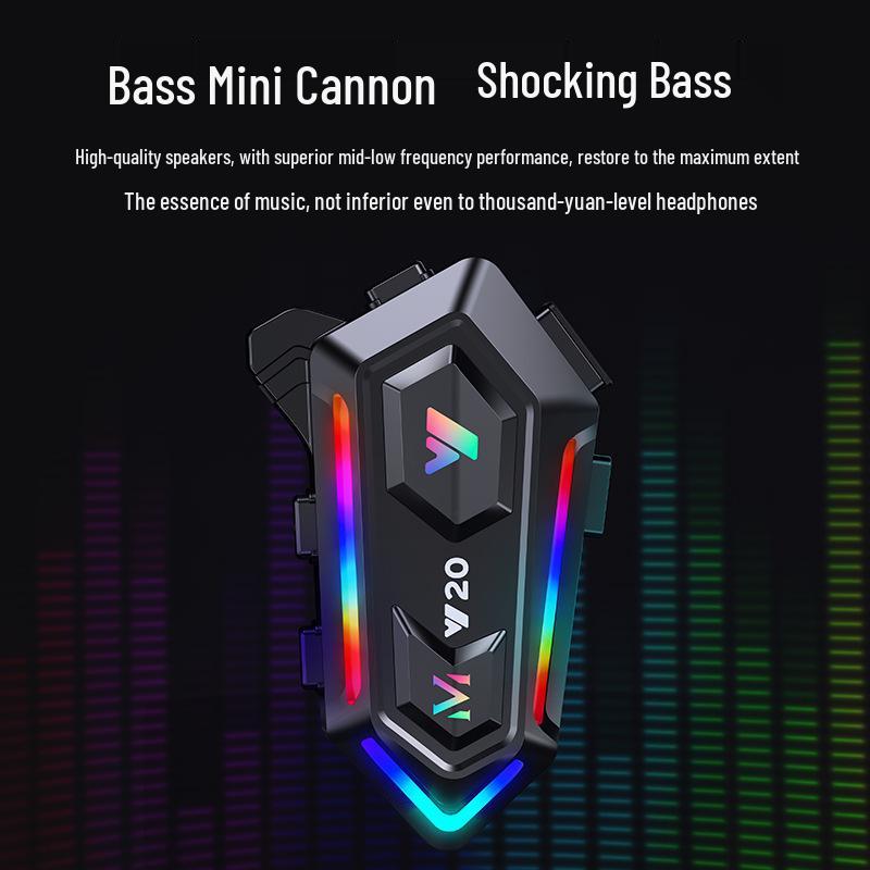 Y20 Waterproof Bluetooth Helmet Headset with RGB Lights and Heavy Bass