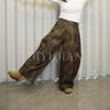 DIYIQIAN Retro Distressed Leather Pants - Trendy Straight-Leg Workwear, Plus Size