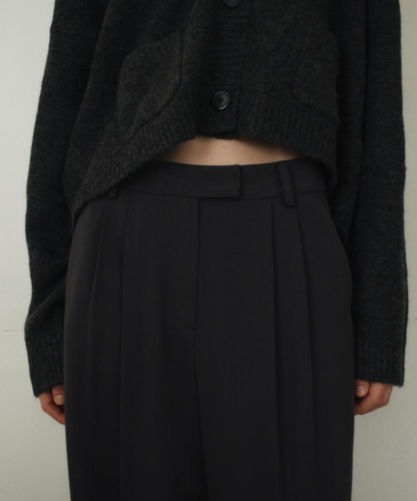 UNNOUT Wool Basic Wide Pants Charcoal