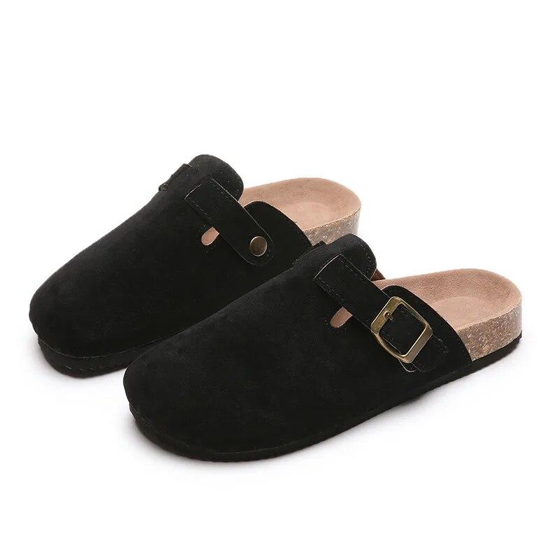 Fashion Boston Clogs Women's Suede Mules Slippers Cork Insole Slides With Arch Support Outdoor Lovers Beach Sandals