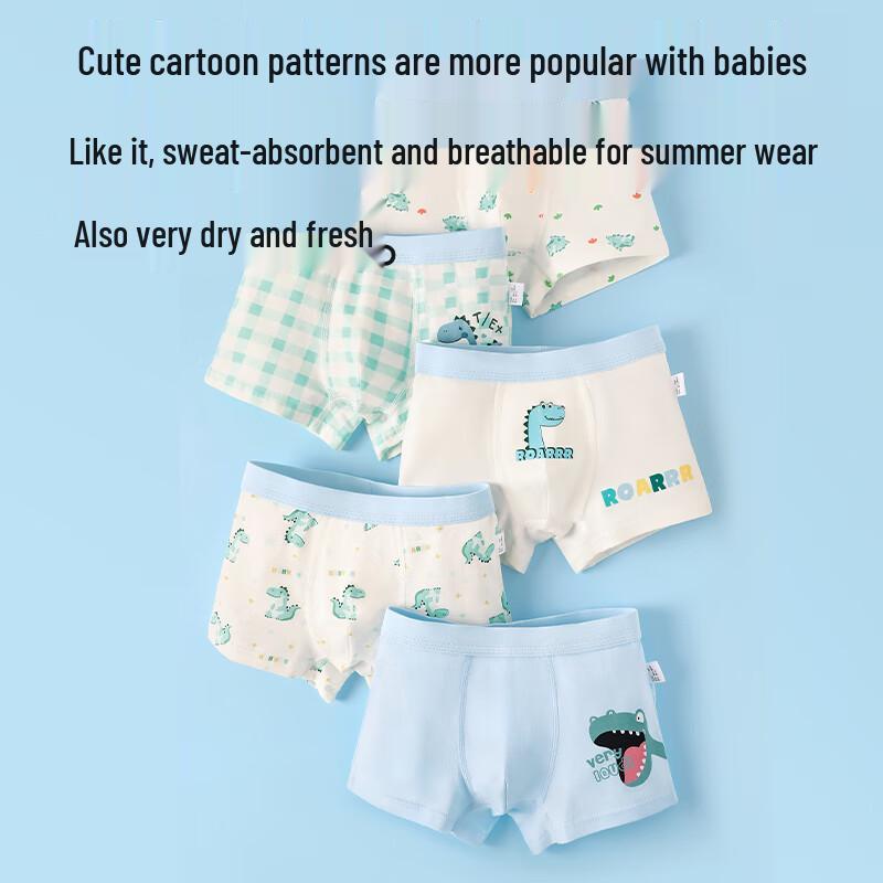 Langsha Boys' A-Class Cotton Antibacterial Boxer Briefs