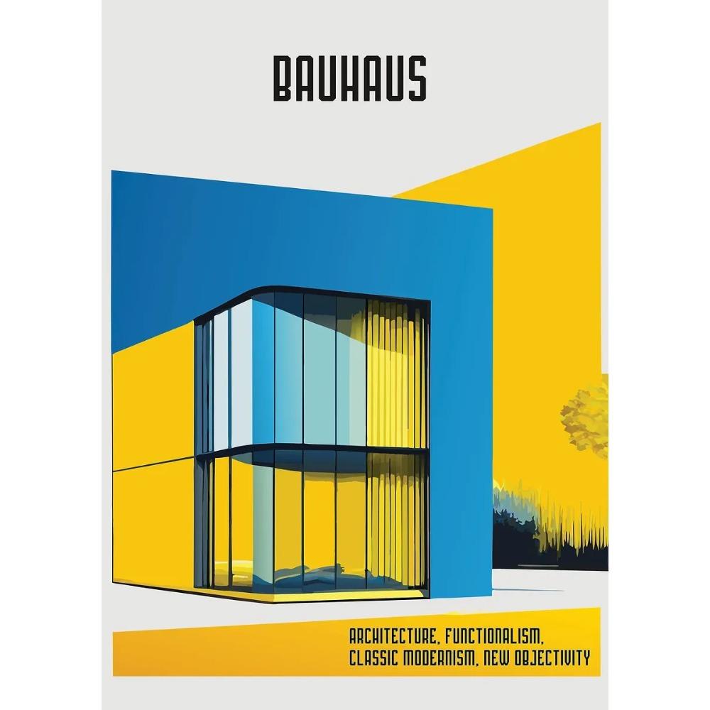 Bauhaus Moderne Architektur Poster Linien und Minimalistische Architekten Drucke Leinwand Malerei Wandkunst Bild Heim Wohnzimmer Dekor