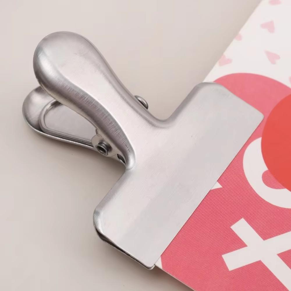8PCS Stainless Steel Food Packages Clamp Round Corner Office Ticket Clip Photo Clip  Painting