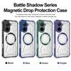 KEYSION Transparent Magnetic Case for VIVO Y03 Y03t Silicone+PC Heavy Duty Shockproof Phone Back Cover for VIVO Y18 Y18s Y28s 5G