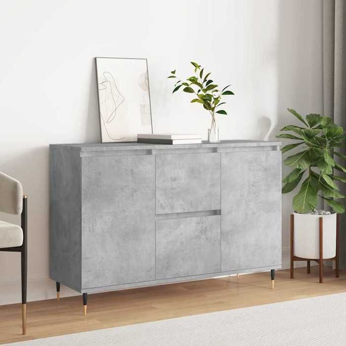 VidaXL Buffet, Armoire Latérale avec Pieds, Meuble de Rangement, Organisateur de Salon Salle de Séjour Intérieur, Gris Béton 827200