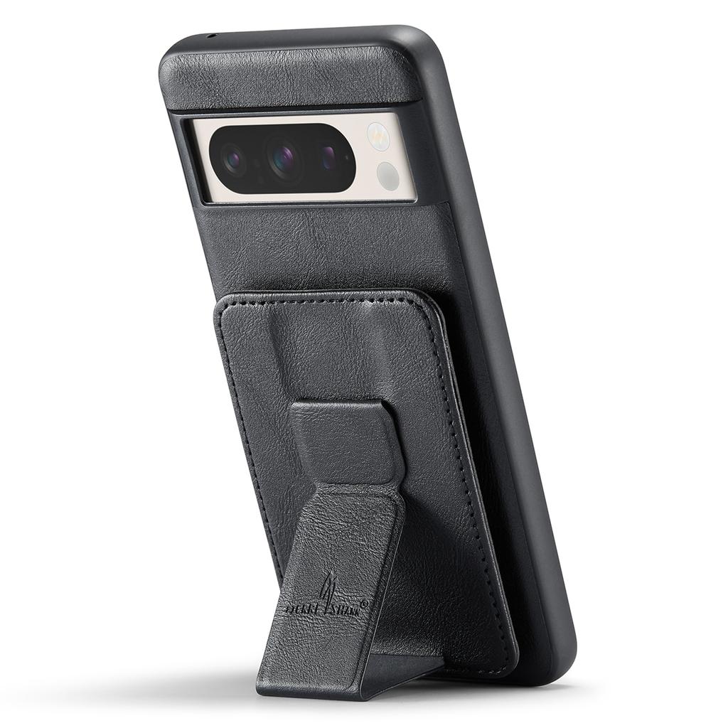 For Google Pixel 8 Pro Case with Card Holder and Kickstand RFID Blocking Leather Coating Back Cover