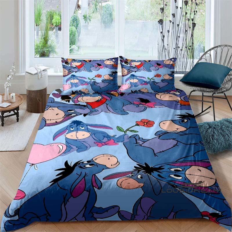 

(Eeyore) Bedding Set, 3D Printed Cartoon Pattern Duvet Cover, Soft and Comfortable, King Size, Suitable as a Gift for Boys and 260X240cm