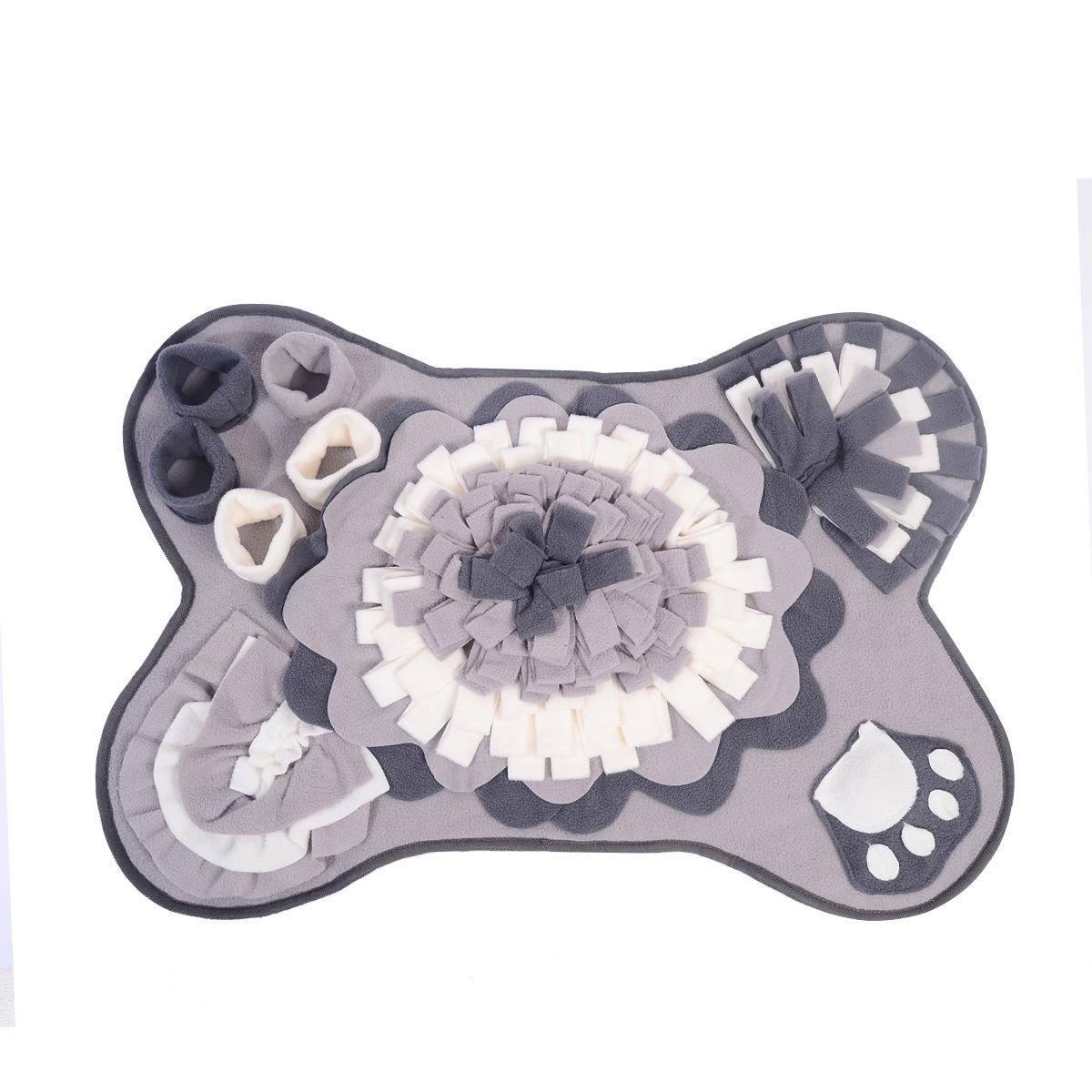 

Коврик для вынюхивания для собак в форме косточки: Обонятельная тренировка и игрушка-пазл, медленная кормушка серый