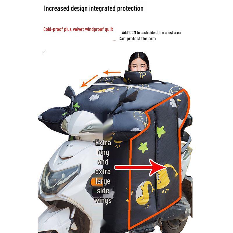 Bardzo gruby aksamitny zimowy ekran na przednią szybę: Wodoodporny/Wiatroodporny na rowery elektryczne i trójkołowe