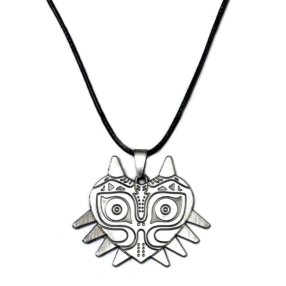 The Legend of Zelda Cord Necklace for Men Women Majoras Mask Pendant Choker Necklaces Cosplay Vintage Collection Decoration Gift
