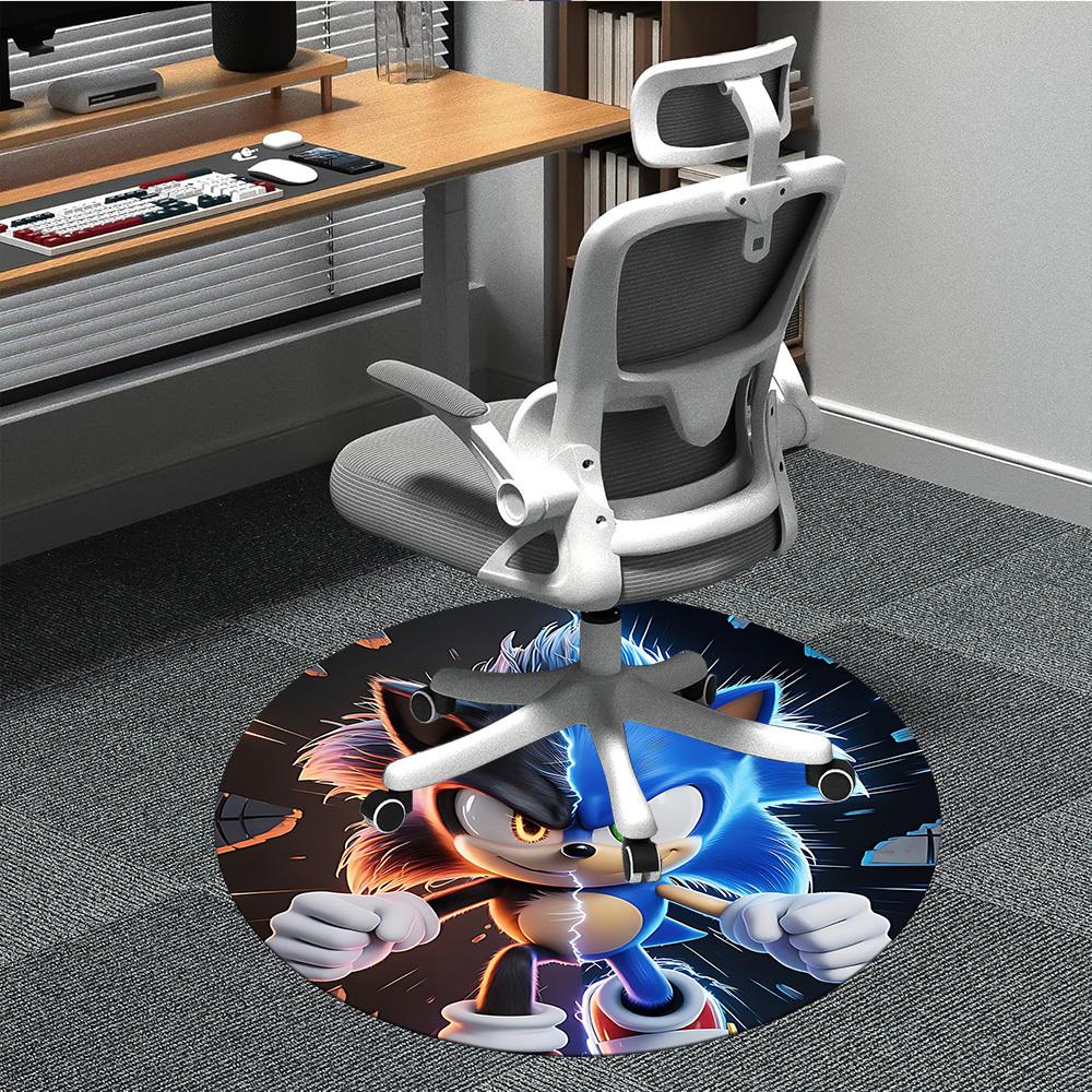 

1 шт. Круглый ковер Соник Хеджхог для офиса, спальни, гостиной, домашний декор, декор комнаты, Offic a1016174 80cm by 80cm