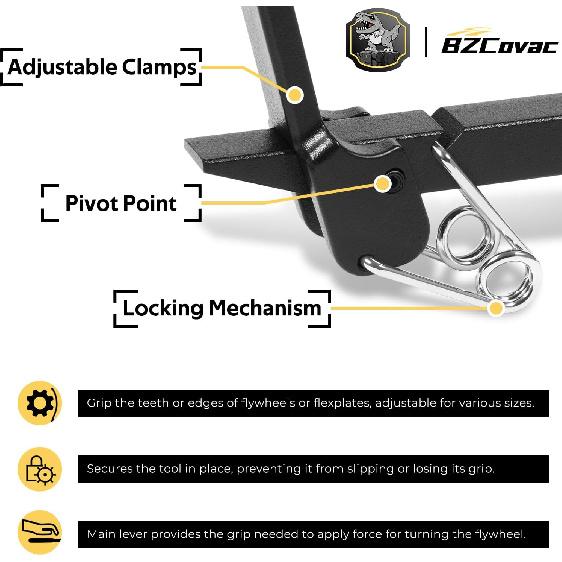 Flywheel Turner Locking Holding Tool, Flexplate Turning Tool For Automotive Engines & Outboard Motor Servicing